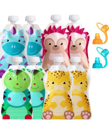 ChooMee Reusable Baby Food Squeeze Pouches + 2 Sipn Valve Tops 8 Ct 5 Oz 10-Piece Set - Buy Online on GoSupps.com