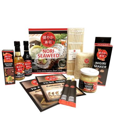 Seba Garden Sukoyaka Sushi Maker Kit - 9 -part complete sushi set ideal for trying out or as a gift - Multi Language to do guide