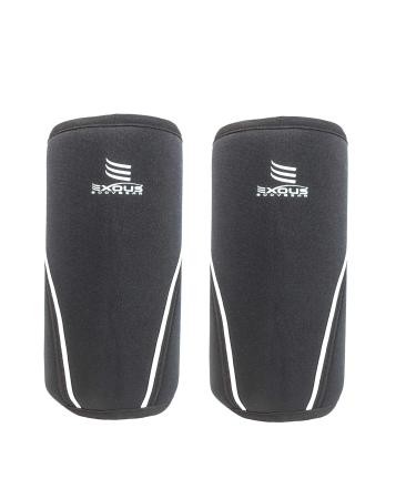 Knee Sleeves For Weightlifting Pair 7mm Neoprene Compression Support - Squat - Powerlifting Gym Fitness Men & Women - Black (large)