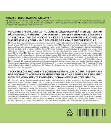  IDDA Herbal IDDA Herbal Dandelion Tea 500g Dried and Cut Leaves for Infusions Dandelion Tea - Buy Online on GoSupps.com