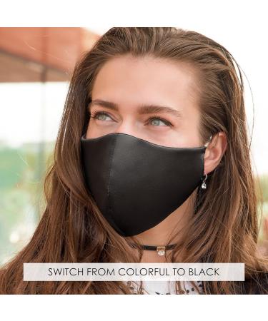 Buy Identity LNGR Women's Washable Face Masks UK - 4-Layer Cotton & Satin Silk Reusable with Filter Bag Perfect for Weddings - Pink Floral Design - Buy Online on GoSupps.com