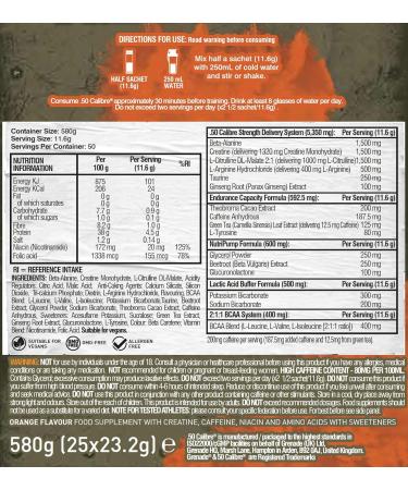 Grenade 50 Calibre Pre-Workout Ultimate Orange Sachets - 50 Servings - Buy Online on GoSupps.com