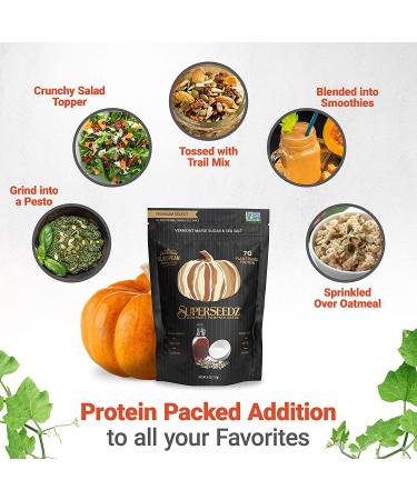 Premium Select Line by SuperSeedz | Pumpkin Seeds with Vermont Maple Sugar & Sea Salt | Vegan, Keto, Whole 30 | 8g Plant Based Protein | Nut & Gluten Free Snack | Made in USA | 4oz (Pack of 6) - Buy Online on GoSupps.com