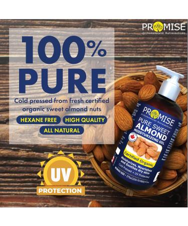270ml (9oz) ORGANIC PURE SWEET ALMOND Oil 100% Pure Certified For Moisturizes Nourishes and Soothes dry skin Made in Canada Hexane-Free (270ml) 270 ml (Pack of 1) - Buy Online on GoSupps.com