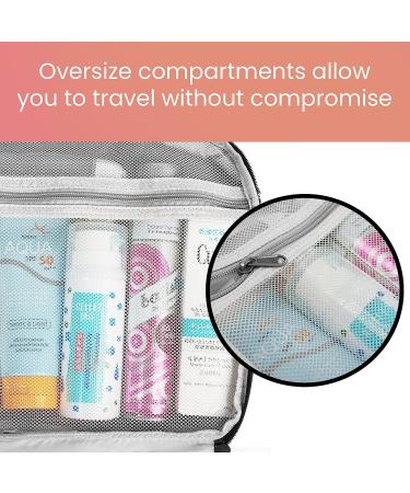 Waterproof Travel Toiletry Bag with Hanging Hook - Black | Organizer for Men and Women - Makeup and Bathroom Accessories - Buy Online on GoSupps.com