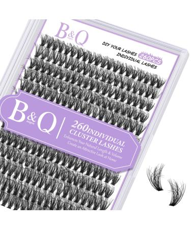 Lash Clusters Individual Lashes 260 PCS 30D 40D 12mm Wispy 3D Effect 3D Natural Cluster Lashes Fluffy Eyelash Extensions DIY at Home(Q40D-12mm) 280PCS-(3D Fluffy)40D-12mm 1 count (Pack of 1)