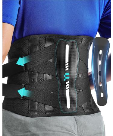 Fitomo Back Support Belt for Women Men with Ergonomic Spine Curve Support and Carbon Fibre Splints Back brace for Lower Back Pain Relief Posture Work Heavy Lifting Sciatica Herniated Disc XL