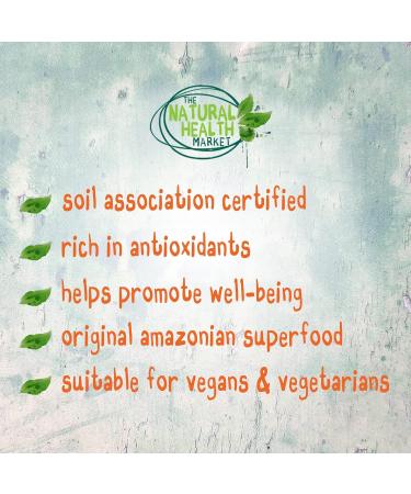 Certified Organic Acai Berry 500mg Capsules (120 ct) - Vegan, Soil Association Certified - The Natural Health Market - Buy Online on GoSupps.com