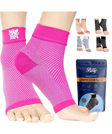 Bitly-Plantar Fasciitis Socks (1-Pair) Premium Ankle Support Unisex Pink Compression Sleeves. Fast Relief from Swelling & Foot Pain. Promote Blood Circulation & Speedy Recovery (Medium) Medium Pink