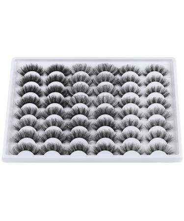 24 Pairs Mink Fluffy False Eyelashes 20MM Wispy Thick Volume D Curl - Multipack of A-Fluffy 6 Styles - Buy Online on GoSupps.com