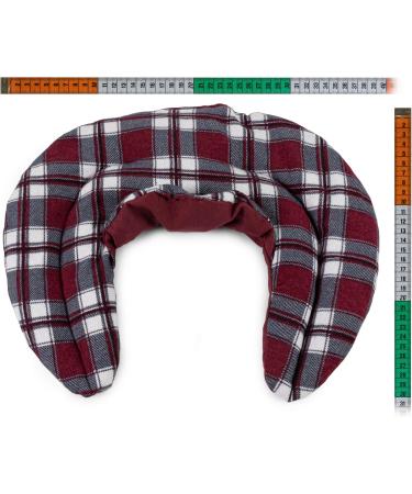 Comfortable Neck Horns with Stand-Up Collar | Cherry Stone Pillow - Flanel Caro Red Neck Warmer - Buy Online on GoSupps.com
