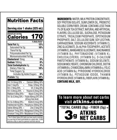 Atkins Iced Chai Tea Latte Protein Shake 11 Fl Oz - Pack of 12 | Delicious Low Carb Drink - Buy Online on GoSupps.com
