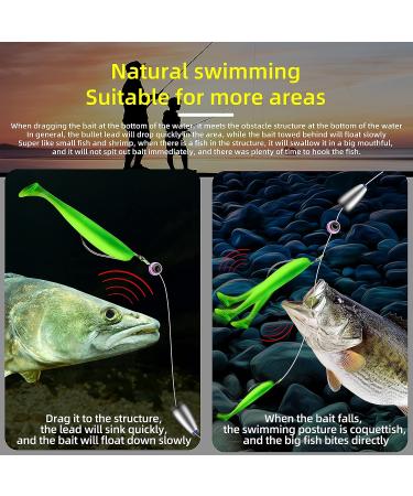 Rikimaru Fishing Bullet Weights Set - Texas Rigging Fluorocarbon Line with Sinker, Hooks, Rolling Swivel - Bass Perch Sequins Style - 1 pack - Buy Online on GoSupps.com