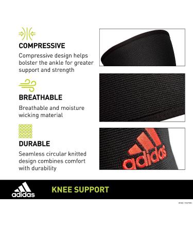 adidas Knee Support Sleeve - Ergonomic Design for Training & Competitions - Durable & Breathable - Black (Medium) - Buy Online on GoSupps.com