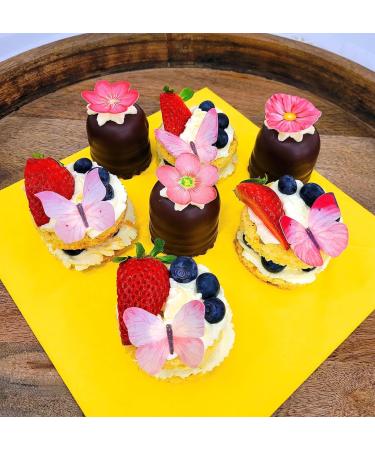 PreCut Gorgeous Pink Flowers Edible Wafer Paper Cupcake Cake Dessert Toppers Birthday Party Wedding Decorations (Flowers) - Buy Online on GoSupps.com