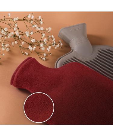 Blum Valley 1.5L Heat Bottle for Babies | Washable Fluffy Hot Water Bottle with Red Polar Cover | Safe Natural Rubber Bed Bottle - Buy Online on GoSupps.com