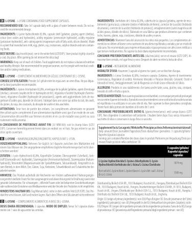 Buy BioTechUSA L-Lysine Capsules | Essential Amino Acid with Natural Extracts | 90 Capsules for Optimal Health - Buy Online on GoSupps.com