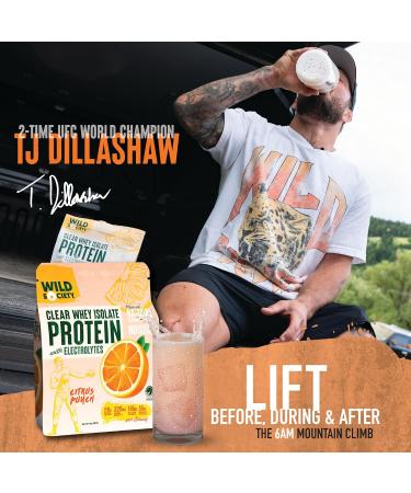 WILD SOCIETY Premium Clear Whey Protein Isolate - 20g Protein Electrolytes No Sugar Strawberry Coconut 16 oz - GMO-Free Natural Flavor - Buy Online on GoSupps.com