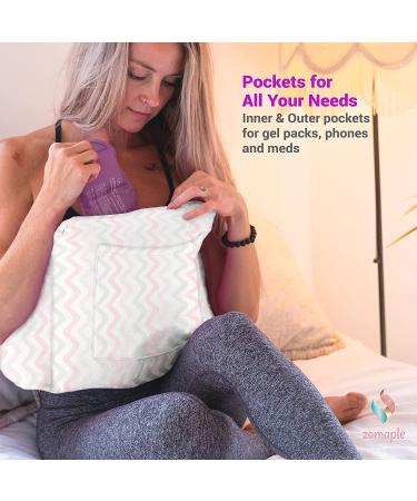 Mastectomy Pillow for Breast Surgery Recovery - Heart Shaped Post Surgery Pillow for Comfort & Support - Ideal for Breast Augmentation, Reduction, and Heart Surgery Patients - Pink Waves Design - Buy Online on GoSupps.com