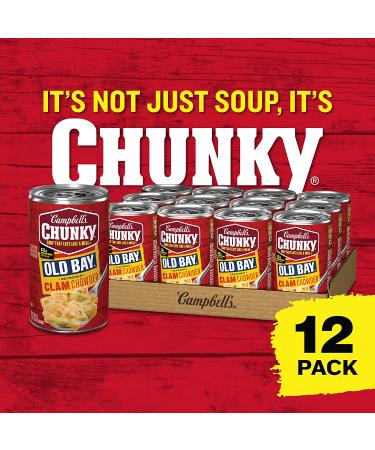 Campbell's Chunky Old Bay Seasoned Clam Chowder 18 Oz Can - Case of 12 - Buy Online on GoSupps.com