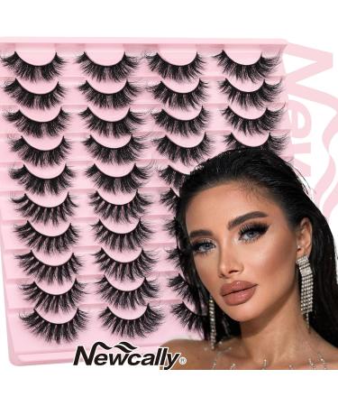 Fluffy Lashes Cat Eye Faux Mink False Lashes Wispy Eyelashes Natural Look Manga Lashes D Curl Fluffy False Eyelashes 3D Volume Fake Lashes 20 Pairs by Newcally Lashes-A - Buy Online on GoSupps.com