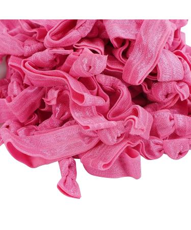 MEEDEE 100 Pack Hot Pink Elastic Hair Ties | No Crease Soft Ribbon Ties | Knotted & Ouchless for Ponytails & Yoga | Elastic Bracelets Included - Buy Online on GoSupps.com