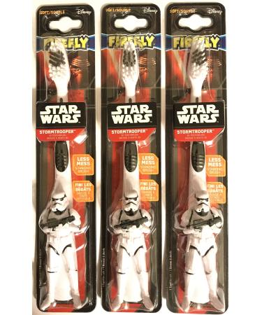 Firefly Manual Toothbrush - Star Wars Stormtrooper 3D Toothbrush - Soft Bristles - 1 Count Toothbrush Per Package - Pack of 3 Packages