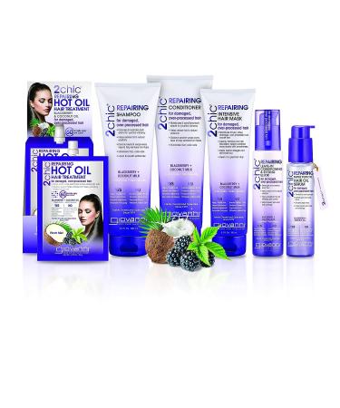 GIOVANNI 2chic Ultra-Repairing Hair Mask 5 oz. - Blackberry & Coconut Oil for Dry, Damaged Hair | Argan, Jojoba, Shea Butter & Keratin | Sulfate Free, Color Safe - Buy Online on GoSupps.com