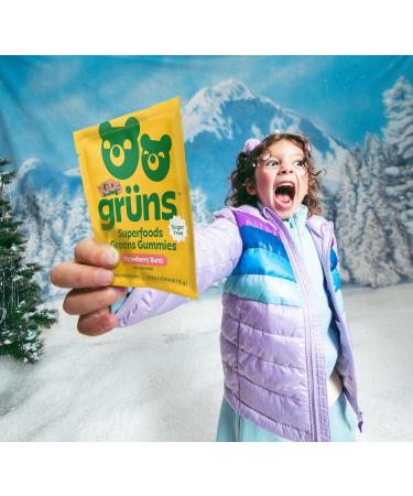 Gruns Multivitamin for Kids Sugar-Free Super Greens Superfood Gummy Bears with 20 Vitamins & Minerals Alfalfa Spirulina Chlorella Prebiotics Fiber for Digestive Health Adaptogens 28 ct - Buy Online on GoSupps.com