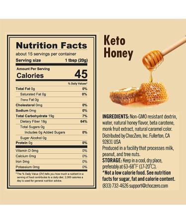 ChocZero Sugar-Free Honey - Keto Sweetener - All Natural, Vegan-Friendly, Zero Sugar Substitute | 10.5oz Jar - Buy Online on GoSupps.com