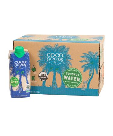 CocoGoodsCo Single-Origin 100% Organic Coconut Water Non-GMO Never from Concentrate (16.9 fl. oz 12 pack) 16.9 Fl Oz (Pack of 12)