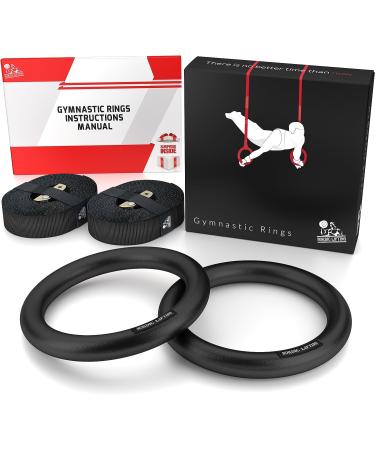 Nordic Lifting Gymnastic Rings and Straps - Heavy Duty for Gymnastics, Crossfit, & Fitness Training - Olympic Home Gym Set with PC Plastic - Black - Buy Online on GoSupps.com