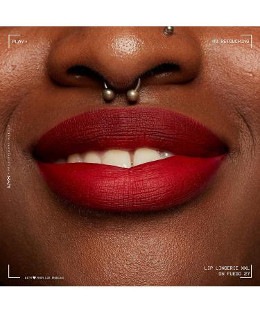 NYX Lip Lingerie XXL Matte Liquid Lipstick - On Fuego 0.13 Fl Oz (Pack of 1) - Buy Online on GoSupps.com