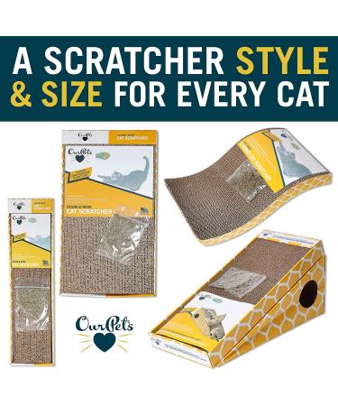 OurPets Wave Curved Catnip Cat Scratcher | Cat Toys for Indoor Cats | Interactive Catnip Toys | Cosmic Catnip Included | Cat Gifts - Buy Online on GoSupps.com