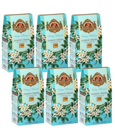 sarcia.eu BASILUR VINTAGE BLOSSOMS Jasmine Dream Black Tea with Leaves Jasmine and Cornflower Flowers 75g (x6)