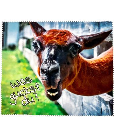 Glasses cleaning cloth microfiber cloth with alpaca and saying what are you looking at
