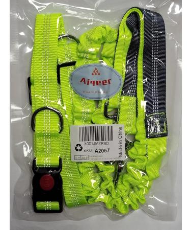 Aiqeer Green Hands Free Dog Leash Adjustable Waist Belt and Retractable Bungee Leash Jogging Dog Leash with Reflective Stitching (Grey Handle) - Buy Online on GoSupps.com