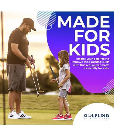 Golfling Kids Putter Set - Junior Golf Putter for Ages 3-8 - Two Way Putter with Balls - 25.0 Inches - Silver/Blue - Buy Online on GoSupps.com