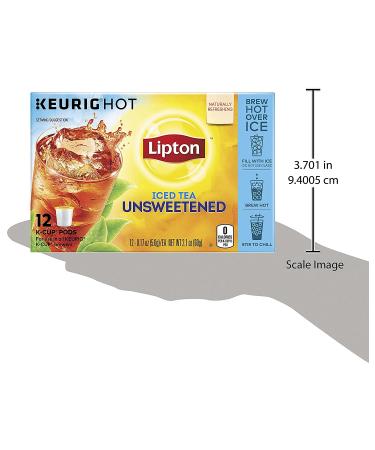 Lipton Iced Black Tea Unsweetened K Cups Pods 12 ct - Refreshing and Convenient - Buy Online on GoSupps.com