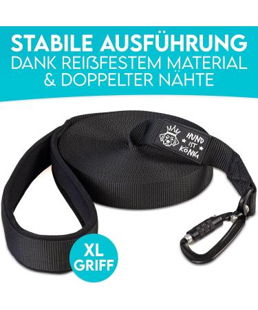 Dog is K nig 10m Drag Line - Long Leash with Grip Cushion & Safety Carabiners for Dog Training | Includes eBook - Buy Online on GoSupps.com