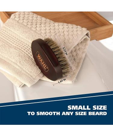 Wahl Small Travel Beard Brush with 100% Boar Bristles - Wood Handle for Grooming & Styling, Model 3346 Small Palm Brush - Buy Online on GoSupps.com