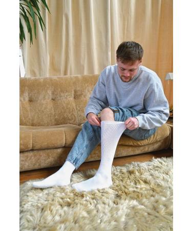 Dr. Socks Bamboo Knee High Diabetic Socks - Extra Wide Non Elastic 13-15 White - Buy Online on GoSupps.com