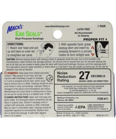 Buy Macks Ear Seals - Special Pack of 5 Ear Plugs | International Shipping Available - Buy Online on GoSupps.com