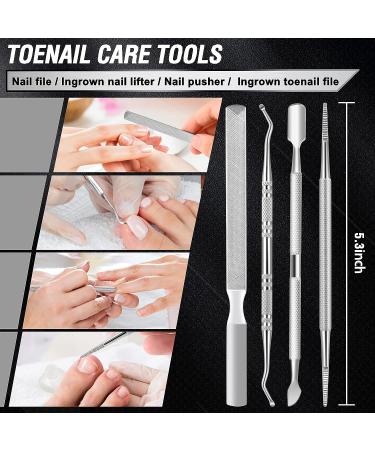 Aucurwen Heavy Duty Toe Nail Clippers for Seniors 7 Pcs Set for Thick Nails | Long Handle Toenail Clippers for Adults - Buy Online on GoSupps.com