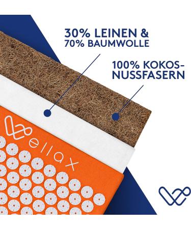 Wellax Acupressure Mat with Pillow - 100% Coconut Fiber Tension Relief & Improved Circulation - Award-Winning Massage Mat - Buy Online on GoSupps.com