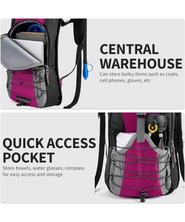 MIRACOL Hydration Backpack - 2L BPA Free Water Bladder, Lightweight Insulated Pack for Running, Hiking, Cycling - Men, Women, Kids - Rose - Buy Online on GoSupps.com