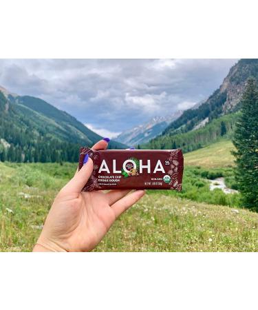 ALOHA Organic Vegan Protein Bars - Chocolate Chip Cookie Dough - 12 Count, Low Sugar, Gluten-Free, Paleo - Buy Online on GoSupps.com