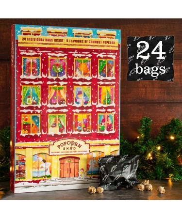Popcorn Shed Gourmet Popcorn Christmas Advent Calendar 2023 24 Days of Popcorn - 6 Luxury Flavours All Natural and Vegetarian Foodie Gift Non-Chocolate Advent Calendar Gourmet Popcorn Advent Calendar 2023