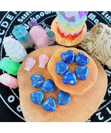 Xiannvxi 15pcs Blue Sodalite Heart Stones - Natural Gemstones for Reiki Healing Meditation | Love Palm Bag Stones - Buy Online on GoSupps.com