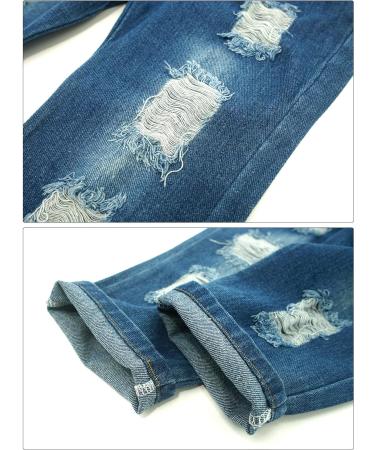 SEAUR Baby Boys Blue Ripped Jeans 12-18 Months - Elastic Waistband Stretch Denim Pants for Daily Life - Buy Online on GoSupps.com